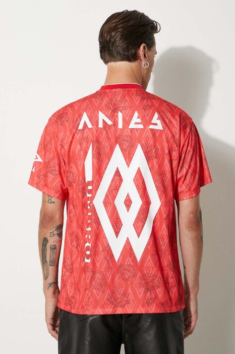 Aries t-shirt Aries x Umbro Red Roses SS Football Jersey men’s red color with a print UM60002.03