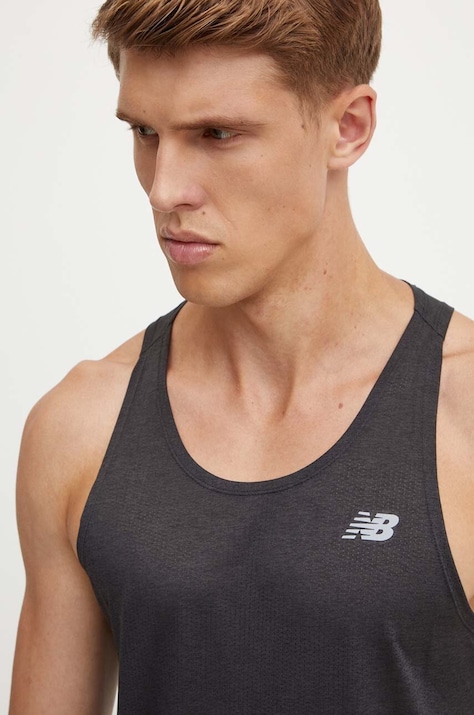 Μπλουζάκι προπόνησης New Balance χρώμα: μαύρο, MT41250BK