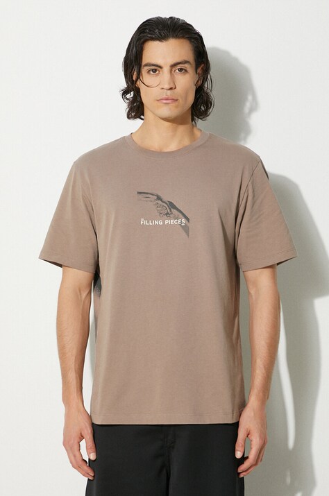Filling Pieces cotton t-shirt Handshake men’s beige color with a print 74413631407
