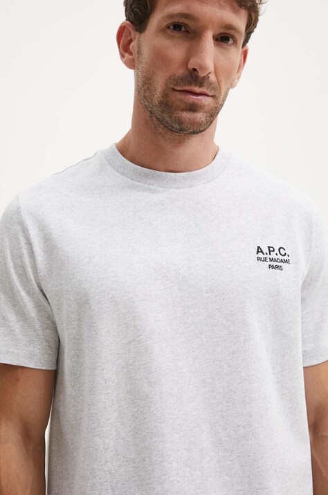 A.P.C. футболка бавовняна t-shirt standard rue madame GOTS — AW24-TSM0S4, сірий — фото 4