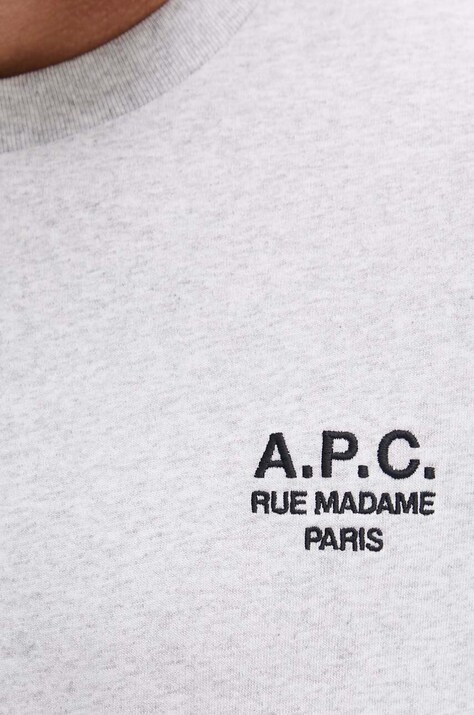 A.P.C. футболка бавовняна t-shirt standard rue madame GOTS — AW24-TSM0S4, сірий — фото 5