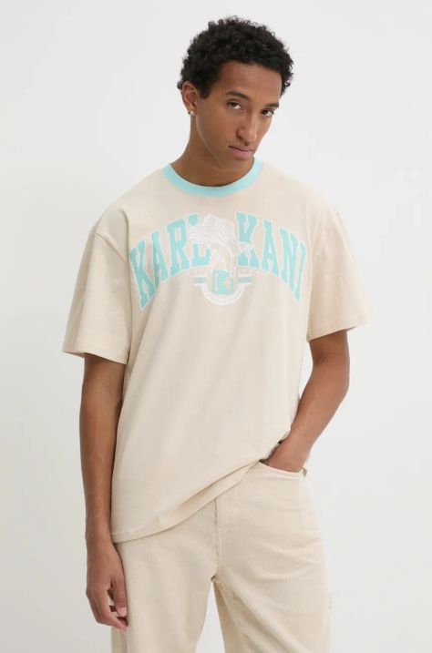 Karl Kani t-shirt in cotone uomo colore beige 60300105