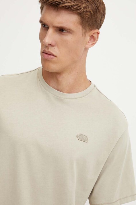 The North Face tricou din bumbac Natural Dye Tee barbati, culoarea bej, cu imprimeu, NF0A89CX9OX1