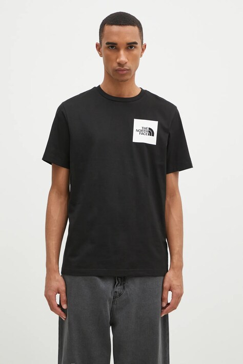 Majica kratkih rukava The North Face Fine Tee za muškarce, boja: crna, s aplikacijom, NF0A8A6MJK31