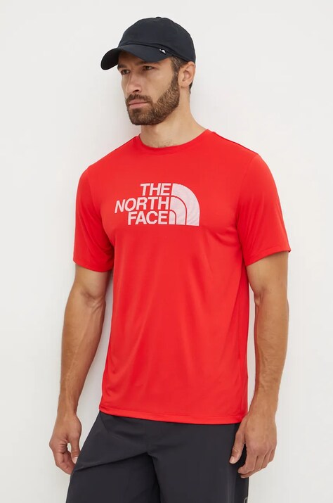 The North Face tricou sport 24/7 Easy culoarea rosu, neted, NF0A895KHCL1