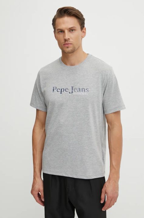 Футболка Pepe Jeans SOMERS TEE мужская цвет серый с принтом PM509649