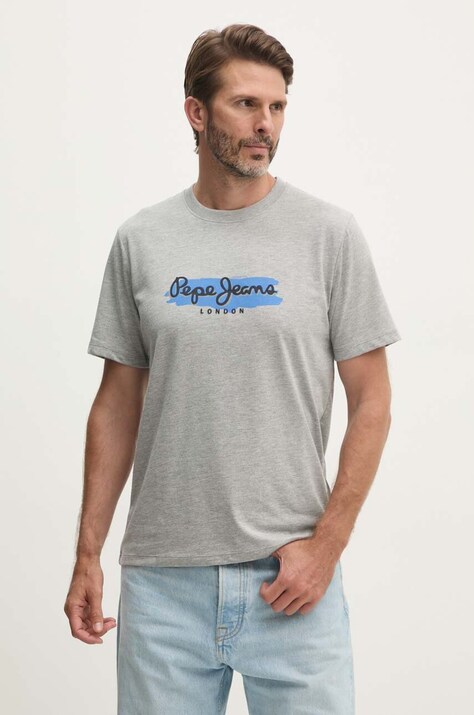 Pepe Jeans tricou ARSHAM barbati, culoarea gri, cu imprimeu, PM509713