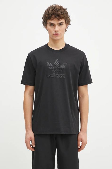 adidas Originals cotton t-shirt men’s black color with a print IZ2527