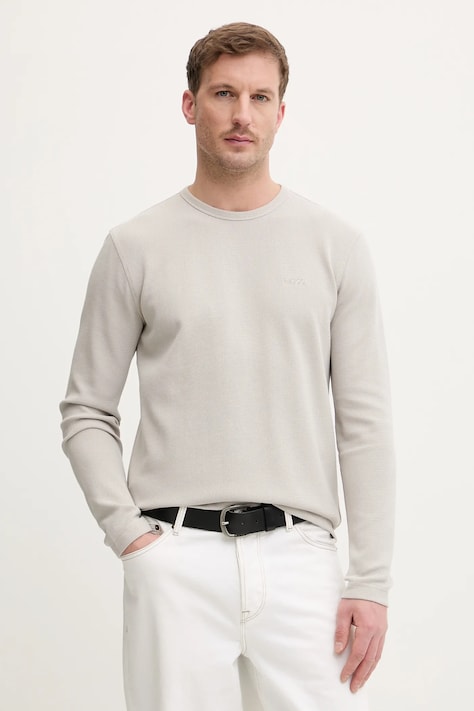 BOSS Orange longsleeve culoarea negru, uni, 50520725