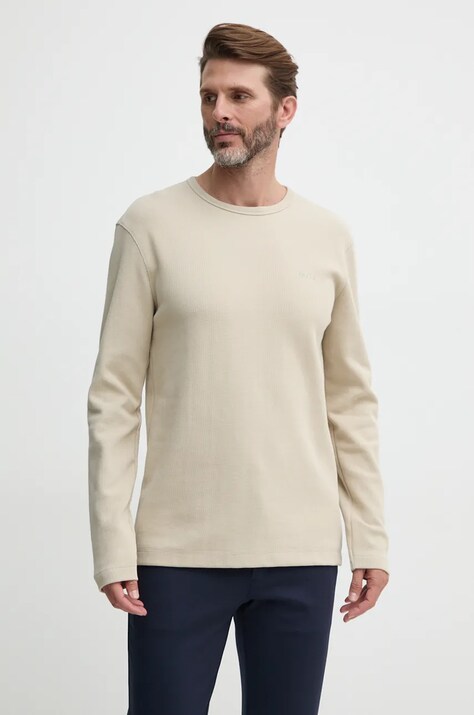 Longsleeve Boss Orange χρώμα: μπεζ, 50520725