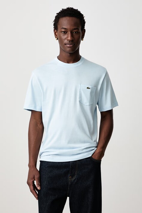 Lacoste Футболка чоловіча бавовняна блакитна TH2827