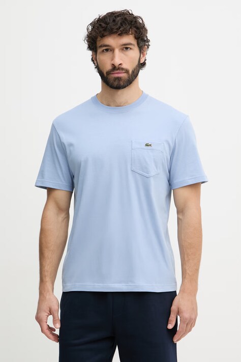 Lacoste T-shirt bawełniany męski niebieski TH2827