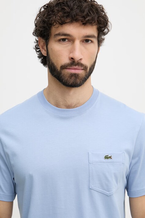 Lacoste футболка чоловіча бавовняна — AW24-TSM0YK, блакитний — фото 4