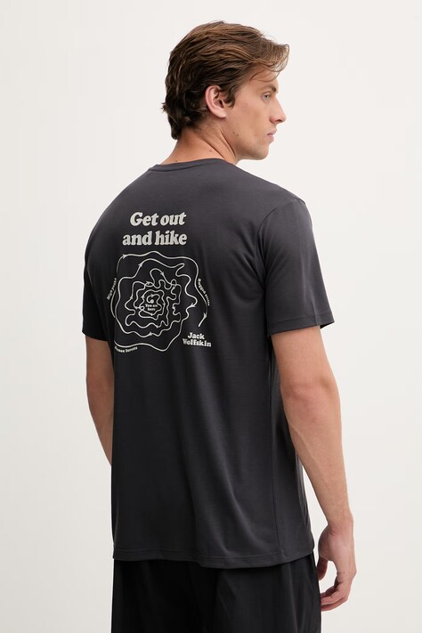 Jack Wolfskin T-shirt trekkingowy męski Vonnan szary A62314