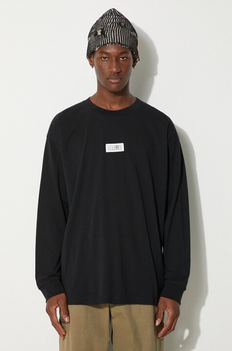 MM6 Maison Margiela cotton longsleeve top black color SH0GC0034.S24312
