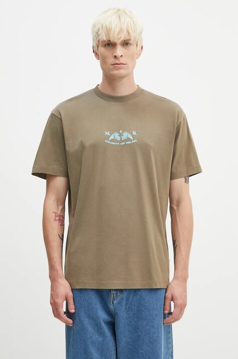 Бавовняна футболка Marcelo Burlon Vintage Logo Basic Tee чоловіча колір зелений з принтом CMAA056F24JER0066E4D