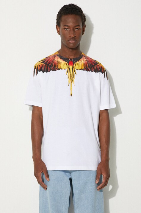 Хлопковая футболка Marcelo Burlon Icon Wings Basic Tee мужская цвет белый с принтом CMAA056F24JER0010125