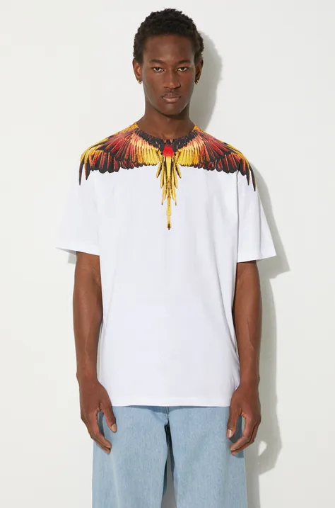 Bavlněné tričko Marcelo Burlon Icon Wings Basic Tee bílá barva, s potiskem, CMAA056F24JER0010125