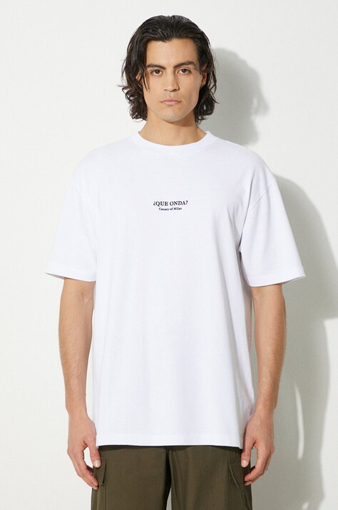 Marcelo Burlon cotton t-shirt Que Onda Basic Tee men’s white color CMAA056F24JER0070110