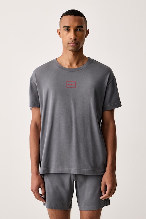 HUGO T-shirt lounge da uomo con cotone Laze T-Shirt grigio 50525236