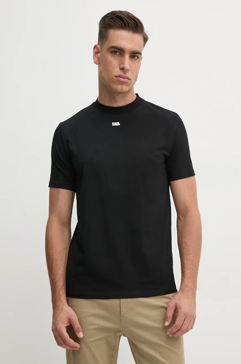 Karl Lagerfeld tricou barbati, culoarea negru, neted, 544221.755052