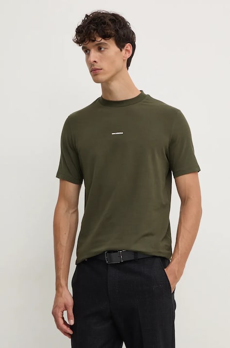Karl Lagerfeld tricou barbati, culoarea verde, cu imprimeu, 544221.755053