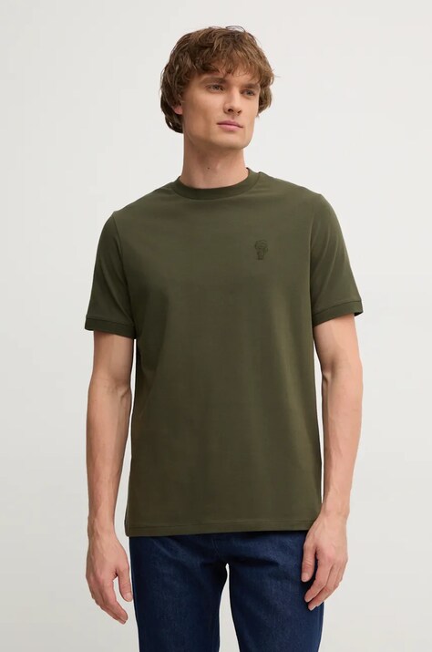 Karl Lagerfeld tricou barbati, culoarea verde, cu imprimeu, 544221.755055
