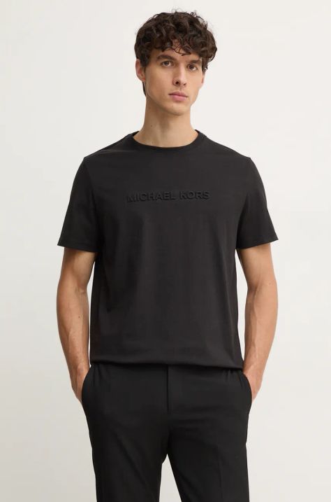 Michael Kors t-shirt in cotone uomo colore nero con applicazione CF4529H1V2