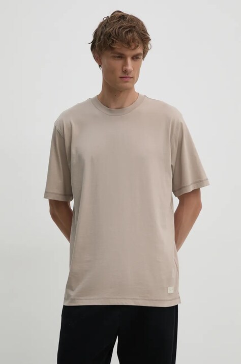 Calvin Klein Jeans tricou din bumbac barbati, culoarea bej, neted, J30J326857