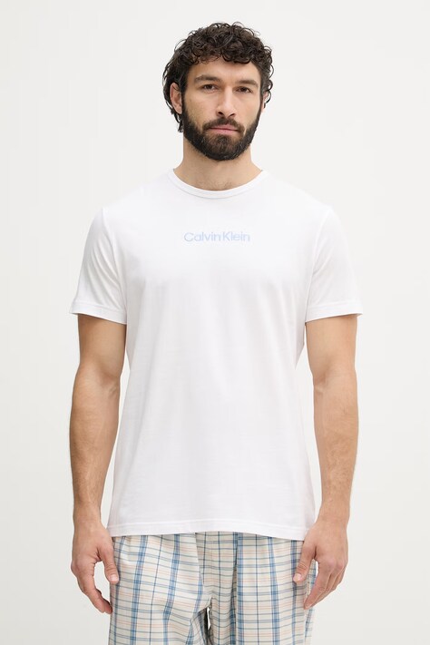 Calvin Klein Underwear μπλουζάκι πιτζάμας ανδρικό βαμβακερό λευκό 000NM2748E