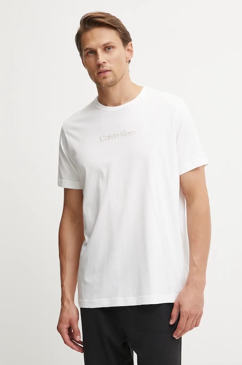 Піжамна сорочка Calvin Klein Underwear колір білий однотонна 000NM2748E