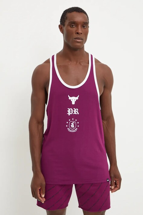 Under Armour tricou Project Rock barbati, culoarea violet, 1386897