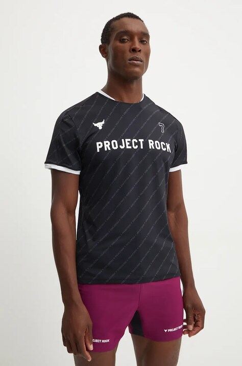 Μπλουζάκι προπόνησης Under Armour Project Rock χρώμα: μαύρο, 1387512