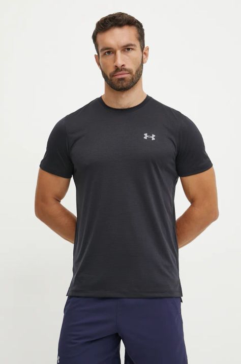 Under Armour t-shirt do biegania Launch kolor czarny gładki 1382582