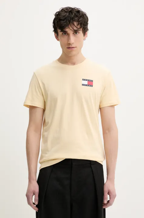 Tommy Jeans t-shirt in cotone uomo colore beige DM0DM20740