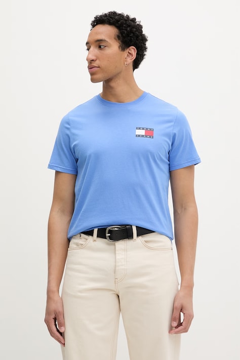 Tommy Jeans t-shirt da uomo in cotone blu DM0DM20740