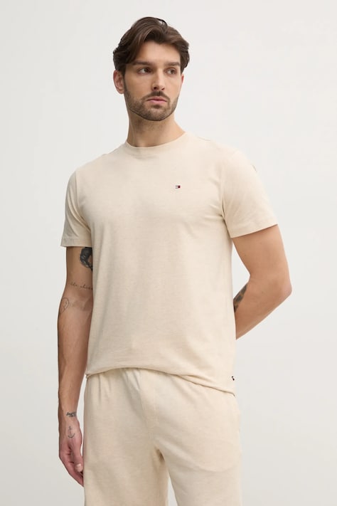 Tommy Hilfiger tricou din bumbac bărbați, culoarea bleumarin, uni, UM0UM03362