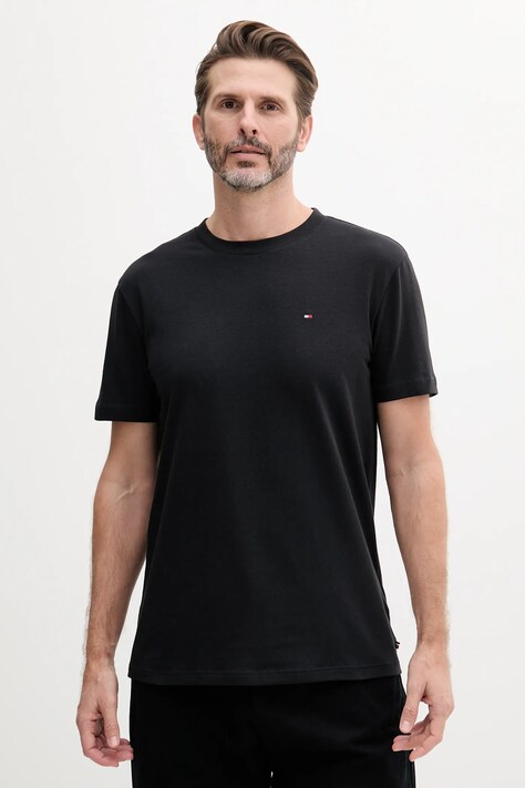 Tommy Hilfiger tricou din bumbac bărbați, culoarea bleumarin, uni, UM0UM03362