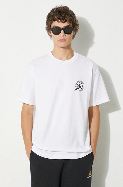 Carhartt WIP t-shirt in cotone S/S Inspector uomo colore bianco I033966.02XX