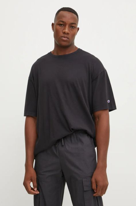 Champion t-shirt in cotone uomo colore nero 220512