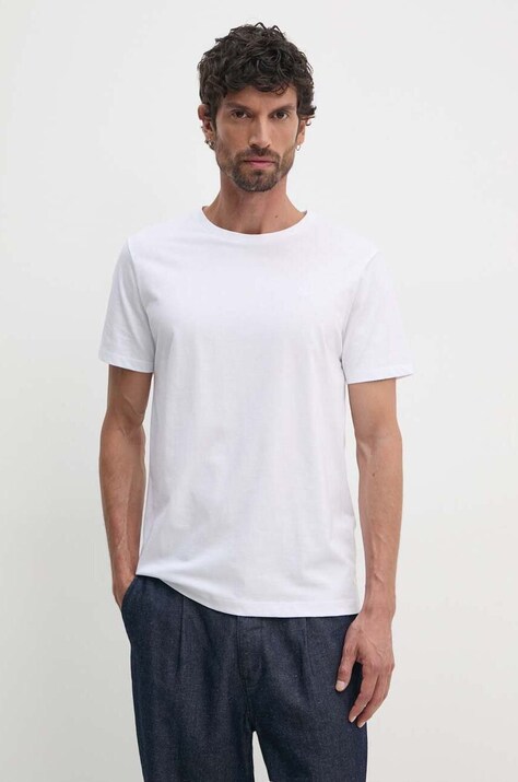 Hackett London pamut póló fehér, férfi, sima, HM500775