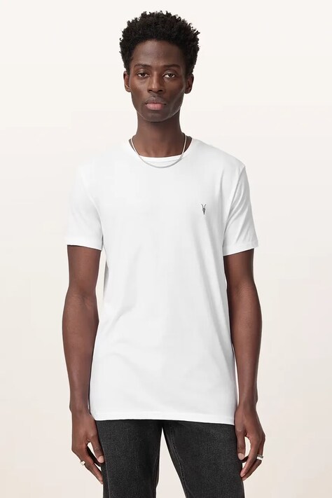 AllSaints T-shirt basic męski bawełniany biały M028JB