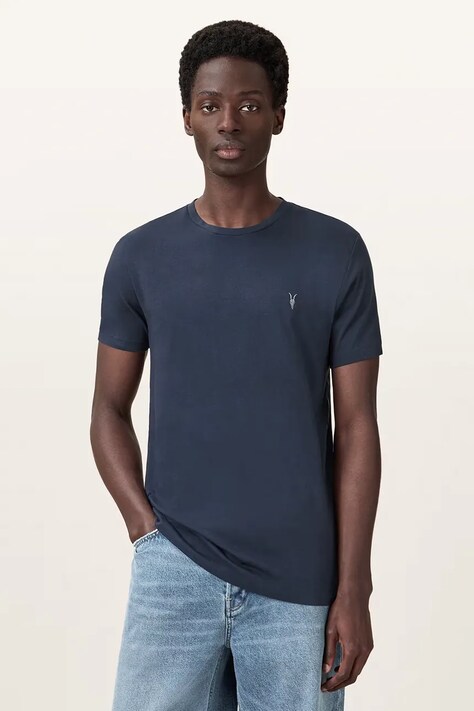 AllSaints T-shirt basic męski bawełniany granatowy M028JB
