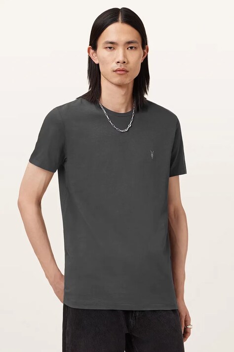 AllSaints T-shirt basic męski bawełniany szary M028JB