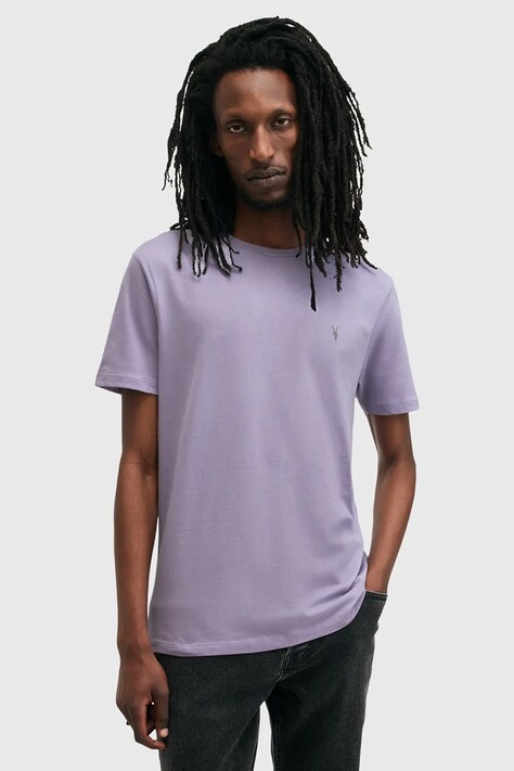 AllSaints tricou din bumbac BRACE barbati, culoarea violet, neted, M030JB