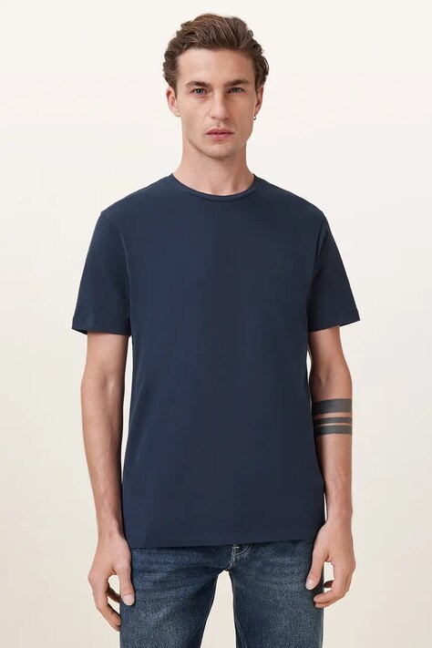 AllSaints T-shirt basic męski bawełniany granatowy M030JB