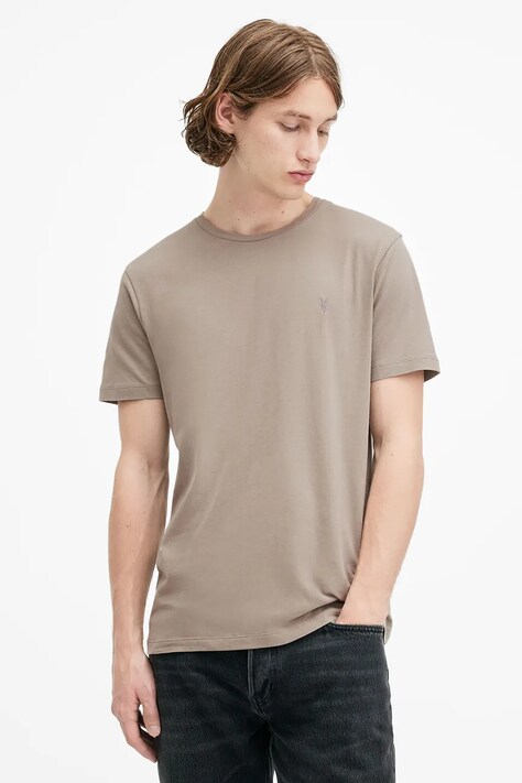 Хлопковая футболка AllSaints BRACE мужской цвет серый однотонный M030JB