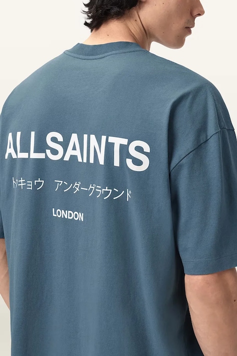 AllSaints футболка оверсайз чоловіча бавовняна MINA — AW24-TSM1HM, блакитний — фото 5