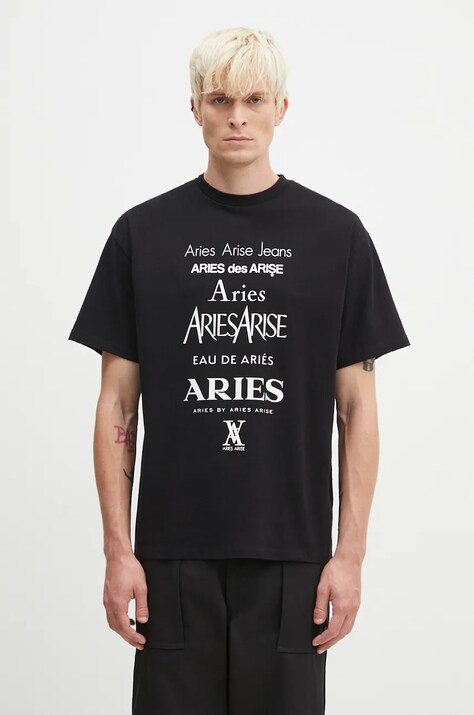 Aries cotton t-shirt Perfume SS Tee men’s black color with a print AR6000502