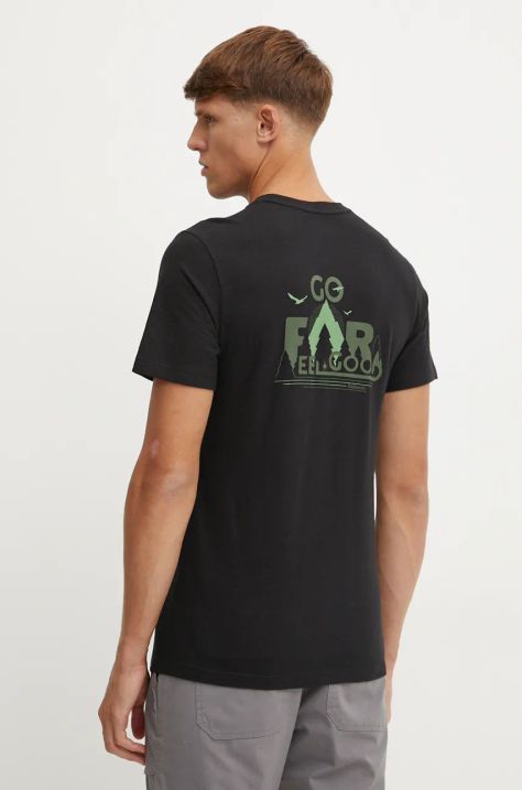 Smartwool t-shirt sportowy Go Far. Feel Good. kolor czarny z nadrukiem SW002471